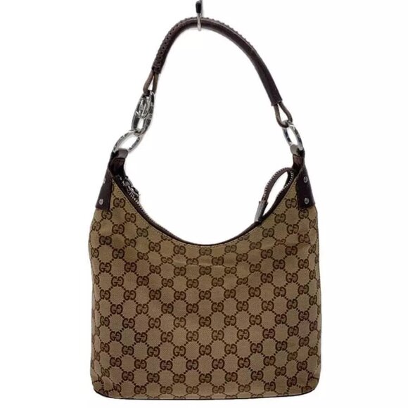 GUCCI Jackie Medium Shoulder Bag GG Canvas Authentic - Picture 1 of 11